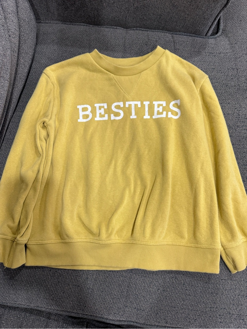 BESTIES Yellow Crewneck Sweatshirt for Kids